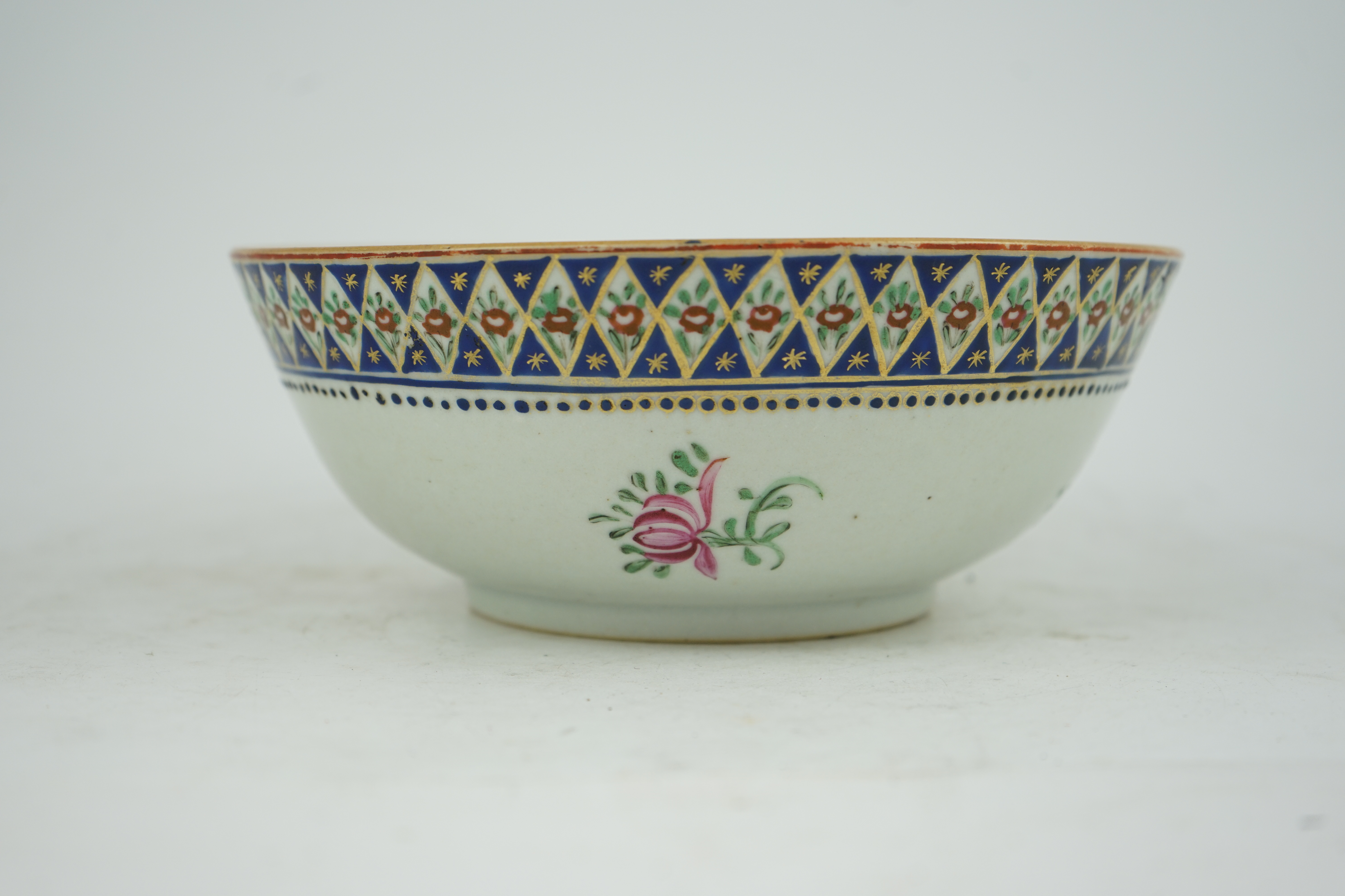 A matching Chinese Persian dish and bow and a separate dish, bowl 12cm diameter. Condition - fair to good